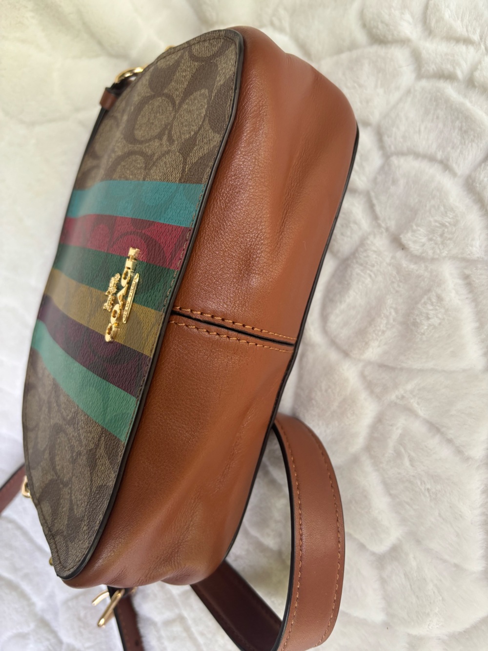 Coach Serena Satchel In Signature Canvas with Stripes - Picture 5 of 15